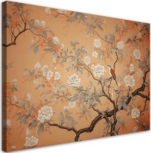 Obraz na plátně Ptáci na stromě s květinami Rozměry: 60 x 40 cm