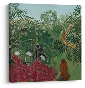Obraz - Henri Rousseau, Tropical Forest with Monkeys, reprodukce (30x30 cm)