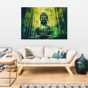 Obraz na plátně Budha v bambusovém lese Rozměry: 60 x 40 cm