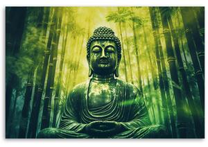 Obraz na plátně Budha v bambusovém lese Rozměry: 60 x 40 cm