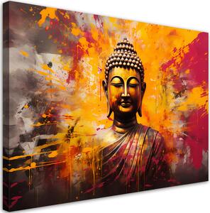 Obraz na plátně Socha Budhy na abstraktním pozadí Rozměry: 60 x 40 cm