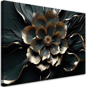 Obraz na plátně Zlatý květ v luxusním stylu Rozměry: 60 x 40 cm