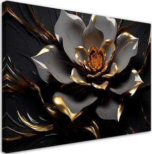 Obraz na plátně Zlatošedý lotosový květ Rozměry: 60 x 40 cm