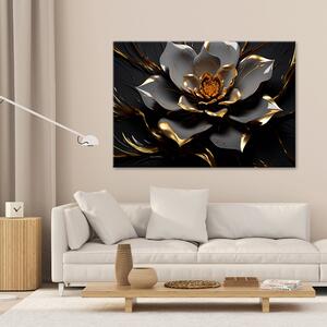 Obraz na plátně Zlatošedý lotosový květ Rozměry: 60 x 40 cm