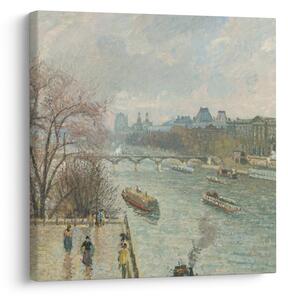Obraz - Camille Pissarro, The Louvre, Afternoon, Rainy Weather, reprodukce (30x30 cm)