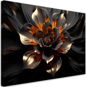 Obraz na plátně Černozlatý lotosový květ Rozměry: 60 x 40 cm