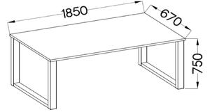 Loftový stůl Imperial 185x67 Bílá