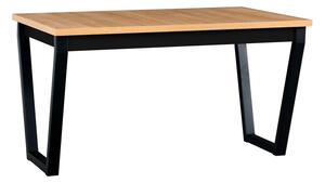 Skládací stůl 140/180x80 IKON 2 Černý/Dub Artisan