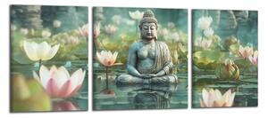 Obraz na plátně Budha a lekníny