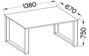 Loftový stůl Imperial 138x67 Bílá