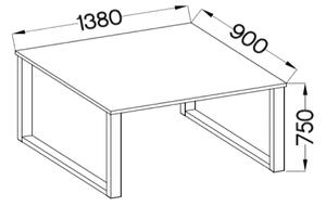 Loftový stůl Imperial 138x90 Dub Artisan