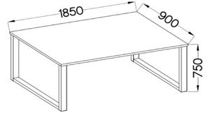 Loftový stůl Imperial 185x90 Bílý