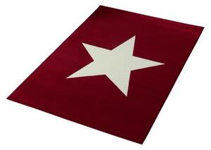 Červený koberec Hanse Home City & Mix Star, 140 x 200 cm