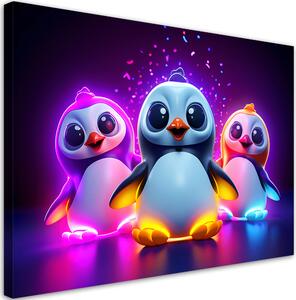 Obraz na plátně Barevné tučňáky Rozměry: 60 x 40 cm