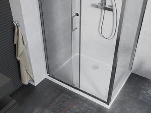 Mexen Apia rozsouvací sprchový kout 90 x 70 cm, Průhledné, Chromovaná + sprchová vanička Flat