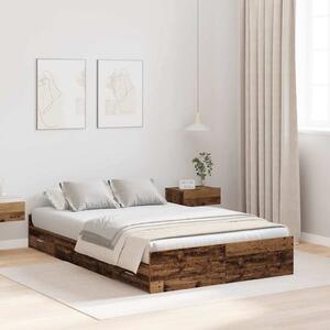 Rám postele s úložným prostorem s čelo Staré dřevo 120 x 190 cm 3335331