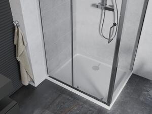 Mexen Apia rozsouvací sprchový kout 90 x 70 cm, Průhledné, Chromovaná + sprchová vanička Flat