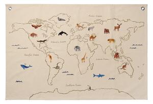 FERM LIVING Látková mapa světa The World