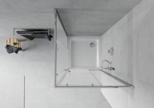 Mexen Rio čtvercový sprchový kout 70 x 70 cm, Vzor jinovatky, Chromovaná + sprchová vanička Flat, Bí