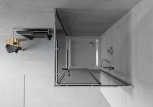 Mexen Rio čtvercový sprchový kout 70 x 70 cm, Grafitově černá, Chromovaná + sprchová vanička Flat, B