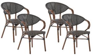 Sada 4 zahradních židlí šedých CASPRI