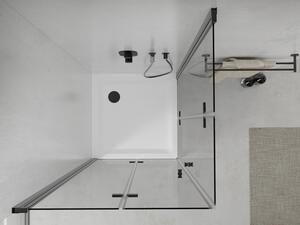 Mexen Lima Duo skládací sprchový kout 80 x 80 cm, Průhledné, Černá + sprchová vanička Flat
