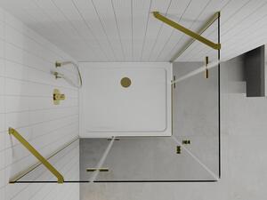 Mexen Roma Duo otočný sprchový kout 80 x 70 cm, Průhledné, Zlatá + sprchová vanička Flat