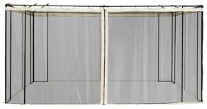 Outsunny 4 boční panely 3,5x2 m pro zahradní altán s mřížkou a zipem, černé | Aosom
