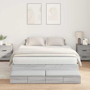 Rám postele s úložným prostorem se zásuvkou Šedá Sonoma 140 cm 3335642