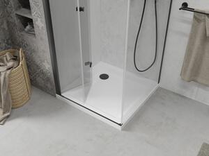 Mexen Lima skládací sprchový kout 70 x 70 cm, Průhledné, Černá + sprchová vanička Flat, Bílá