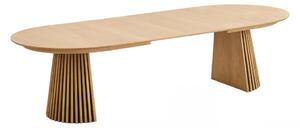 Jídelní rozkládací stůl Osaka natural, kulatý, dubová dýha, Ø120-200-250-300×75 cm – House Nordic