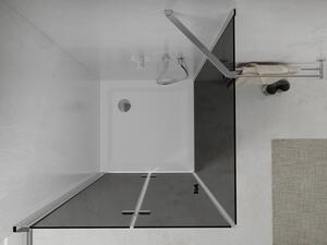 Mexen Lima skládací sprchový kout 100 x 100 cm, Grafitově černá, Chromovaná + sprchová vanička Flat