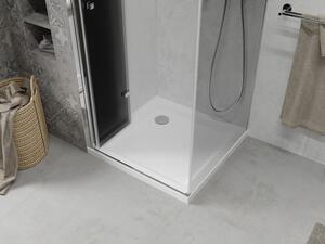 Mexen Lima skládací sprchový kout 100 x 100 cm, Grafitově černá, Chromovaná + sprchová vanička Flat