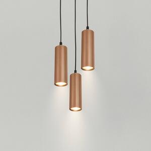 Briloner Závěsné světlo Ida, hnědé, 3 žárovky, Ø 20 cm, GU10, stmívatelný, Hnědá / rez, Kuchyň, kov, Moderní