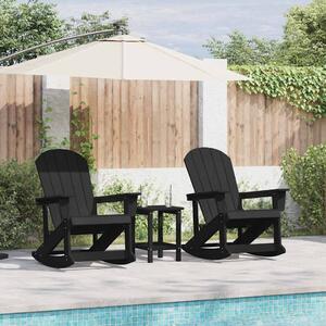 Adirondack Houpací Křesla 2 ks 2místné Černá HDPE 3335836