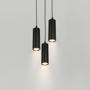 Briloner Závěsné světlo Ida, černé, 3 žárovky, Ø 20 cm, GU10, stmívatelný, Černá, Kuchyň, kov, Moderní