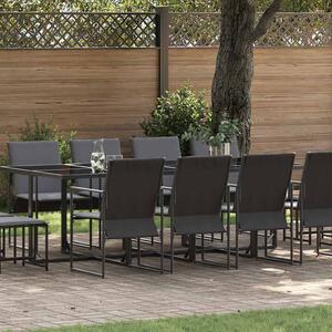 Zahradní jídelní souprava 13 ks Černá Ocel 3335865