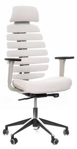 Kancelářská židle FISH BONES PDH šedý plast, 26-61 smetanová, 3D područky