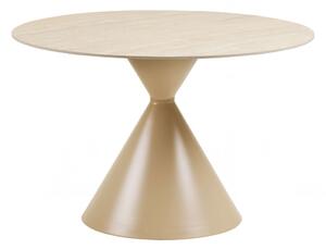 Jídelní stůl Annecy, kulatý, travertinový dekor, sand keramika, ø120×76 cm – House Nordic