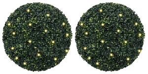 Umělé buxus koule s LED světly 2 ks zelené 52 cm 3335897