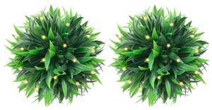 Umělé buxus koule s LED světly 2 ks zelené 20 cm 3335899
