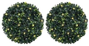 Umělé buxus koule s LED světly 2 ks zelené 45 cm 3335896