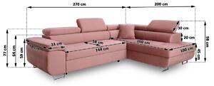 Moderní Rohová sedací souprava Annabelle do obývacího pokoje Monolith 84 Strana pravá