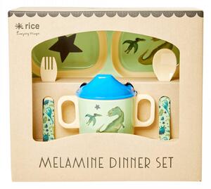 Set melaminového nádobí pro děti Dinosaurs Print
