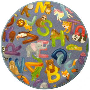 Dětský koberec Alfabet 19 šedý kruh