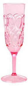 Sklenička na šampaňské Acrylic Swirly Embossed Pink