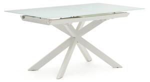 Rozkládací jídelní stůl s přídavnou deskou se skleněnou deskou 90x160 cm Atminda – Kave Home