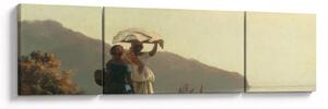Obraz - Camille Pissarro, Two Women Chatting by the Sea, St. Thomas, reprodukce (170x50 cm)