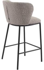 Světle šedá látková barová židle Kave Home Ciselia 65 cm