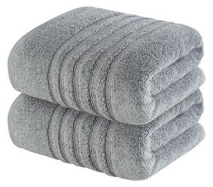 LIVARNO home Froté ručník, 50 x 100 cm, 500 g/m2, 2 kusy (tmavě šedá) (100370808001)